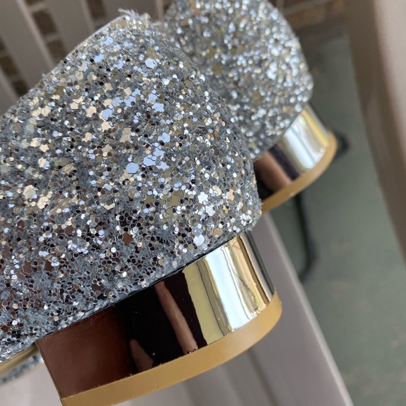 Sparkly Silver Glitter Pointed-Toe Flats - Picture 5 of 10